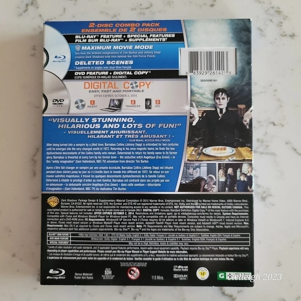 📽3 for $10 movies📽 Tim Burton's Dark Shadows with Johnny Depp DVD/Blu-R - Picture 2 of 4